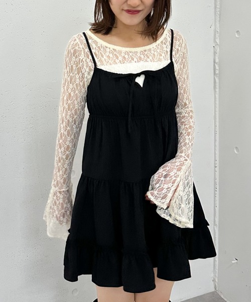 archives(アルシーヴ)の「ティアードキャミチュニック(チュニック・レディース・アイボリー/ブラック・MEDIUM)」の4枚目の写真