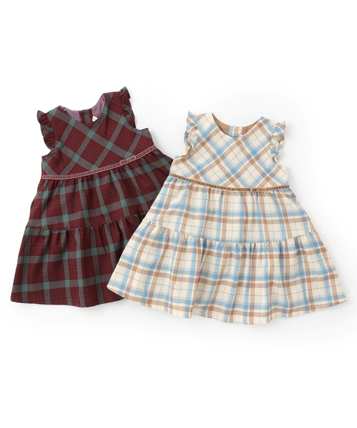 sense of wonder（センスオブワンダー）の「チェックジャンパースカート（ジャンパースカート・キッズ・ホワイト系/ワイン・120cm/130cm/90cm/100cm/110cm）」の11枚目の写真