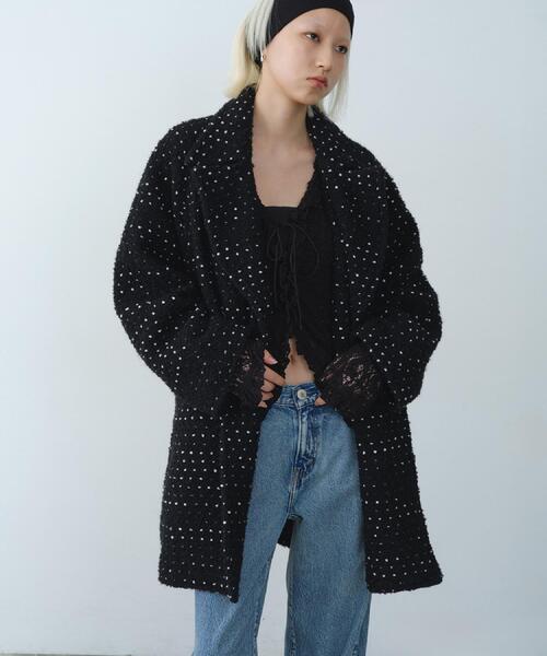 CODE A（コードエー）の「dot tweed coat（チェスターコート・レディース・ブラック系3・00）」の3枚目の写真