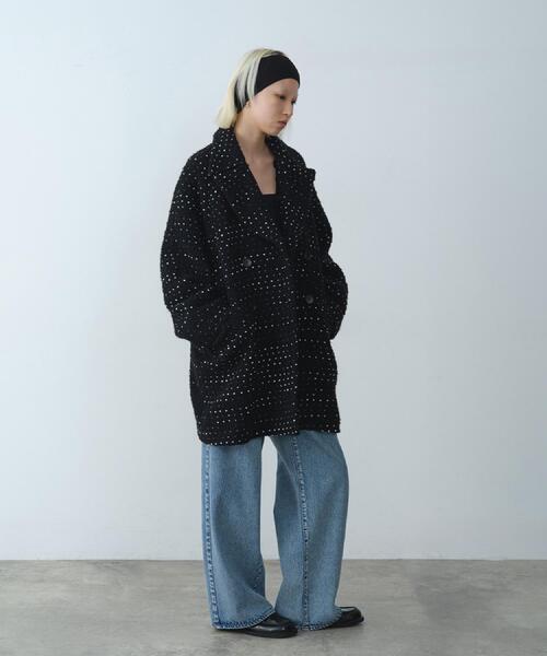 CODE A（コードエー）の「dot tweed coat（チェスターコート・レディース・ブラック系3・00）」の4枚目の写真
