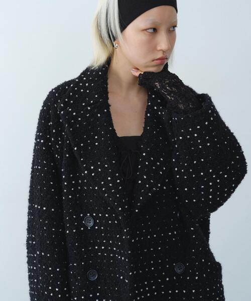 CODE A（コードエー）の「dot tweed coat（チェスターコート・レディース・ブラック系3・00）」の7枚目の写真