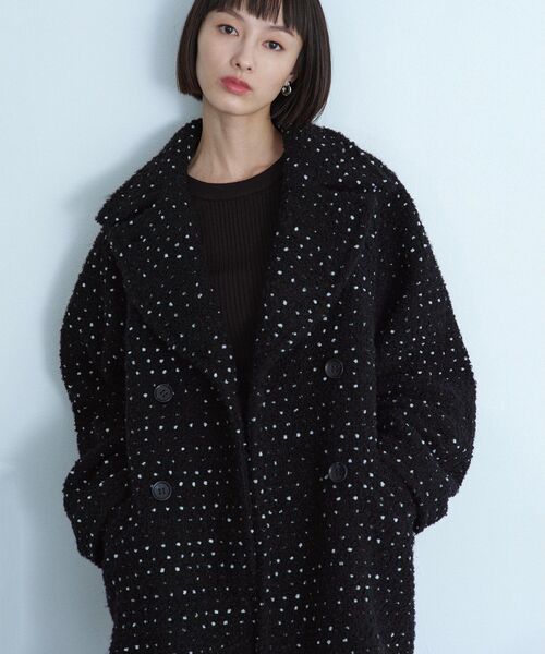 CODE A（コードエー）の「dot tweed coat（チェスターコート・レディース・ブラック系3・00）」の8枚目の写真
