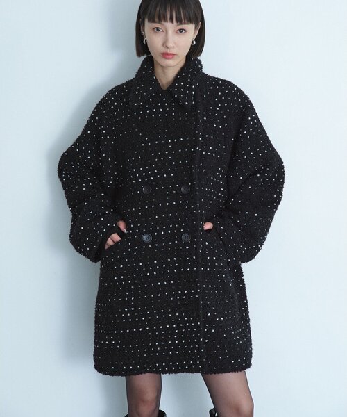 CODE A（コードエー）の「dot tweed coat（チェスターコート・レディース・ブラック系3・00）」の12枚目の写真