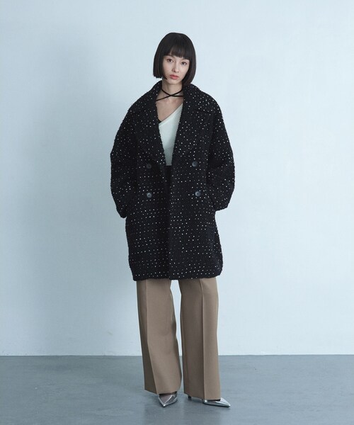 CODE A（コードエー）の「dot tweed coat（チェスターコート・レディース・ブラック系3・00）」の14枚目の写真