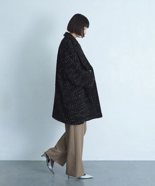 CODE A（コードエー）の「dot tweed coat（チェスターコート・レディース・ブラック系3・00）」の15枚目の写真