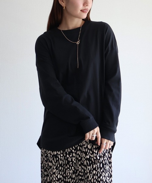 セール】バックヘンリーラウンドヘムロンT（Tシャツ/カットソー）｜sin