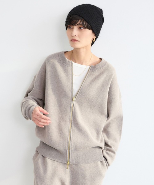 BARNYARDSTORM（バンヤードストーム）の「BARNYARDSTORM / ミラノリブZIPカーデ＜セットアップ対応＞【WEB限定】（カーディガン/ボレロ・レディース・オフホワイト/グレー/ブラック/ブラウン/ライトグレー/ホワイト系その他/ネイビー/ピンク・FREE）」の13枚目の写真