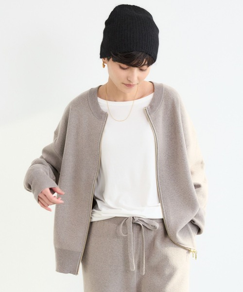 BARNYARDSTORM（バンヤードストーム）の「BARNYARDSTORM / ミラノリブZIPカーデ＜セットアップ対応＞【WEB限定】（カーディガン/ボレロ・レディース・オフホワイト/グレー/ブラック/ブラウン/ライトグレー/ホワイト系その他/ネイビー/ピンク・FREE）」の14枚目の写真