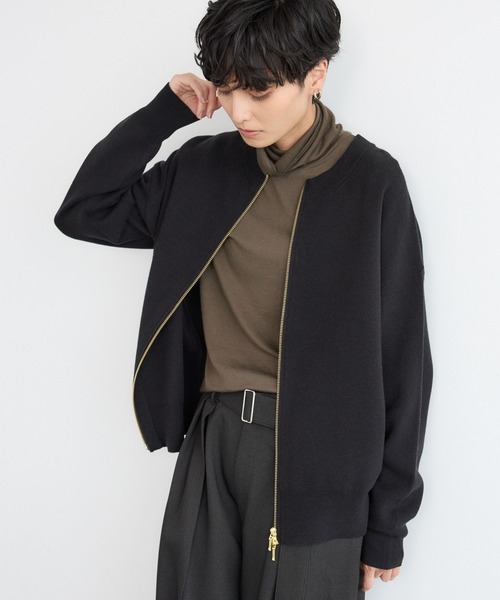 BARNYARDSTORM（バンヤードストーム）の「BARNYARDSTORM / ミラノリブZIPカーデ＜セットアップ対応＞【WEB限定】（カーディガン/ボレロ・レディース・オフホワイト/グレー/ブラック/ブラウン/ライトグレー/ホワイト系その他/ネイビー/ピンク・FREE）」の18枚目の写真