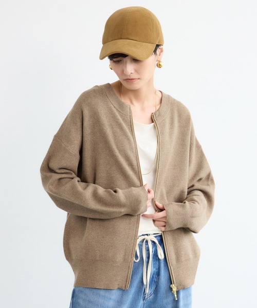 BARNYARDSTORM（バンヤードストーム）の「BARNYARDSTORM / ミラノリブZIPカーデ＜セットアップ対応＞【WEB限定】（カーディガン/ボレロ・レディース・オフホワイト/グレー/ブラック/ブラウン/ライトグレー/ホワイト系その他/ネイビー/ピンク・FREE）」の21枚目の写真