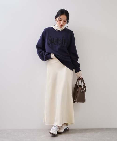 VIS（ビス）の「シャイニーナローフレアスカート（スカート・レディース・キナリ/ブラック・FREE）」の15枚目の写真