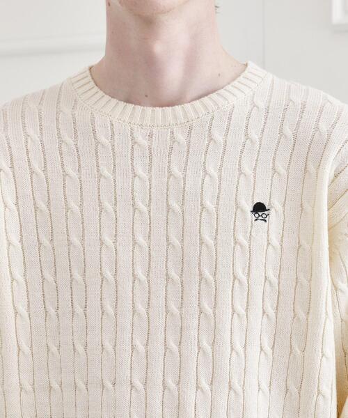 TAKEO KIKUCHI（タケオキクチ）の「【LIMITED】ワンポイント刺繍ケーブルニット（ニット/セーター・メンズ・ブラック/ベージュ/ダークグレー/ブルー系その他/ホワイト系・01/02/03/04）」の13枚目の写真