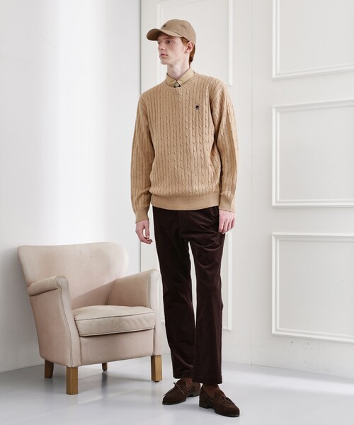 TAKEO KIKUCHI（タケオキクチ）の「【LIMITED】ワンポイント刺繍ケーブルニット（ニット/セーター・メンズ・ブラック/ベージュ/ダークグレー/ブルー系その他/ホワイト系・01/02/03/04）」の21枚目の写真