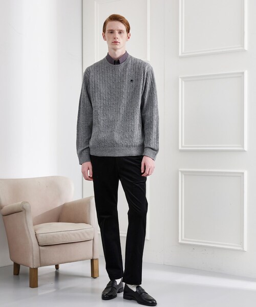 TAKEO KIKUCHI（タケオキクチ）の「【LIMITED】ワンポイント刺繍ケーブルニット（ニット/セーター・メンズ・ブラック/ベージュ/ダークグレー/ブルー系その他/ホワイト系・01/02/03/04）」の19枚目の写真