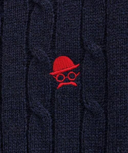 TAKEO KIKUCHI（タケオキクチ）の「【LIMITED】ワンポイント刺繍ケーブルニット（ニット/セーター・メンズ・ブラック/ベージュ/ダークグレー/ブルー系その他/ホワイト系・01/02/03/04）」の18枚目の写真
