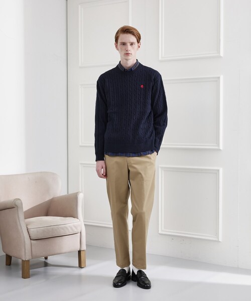 TAKEO KIKUCHI（タケオキクチ）の「【LIMITED】ワンポイント刺繍ケーブルニット（ニット/セーター・メンズ・ブラック/ベージュ/ダークグレー/ブルー系その他/ホワイト系・01/02/03/04）」の17枚目の写真