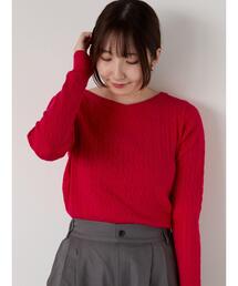 Te chichi TERRASSE | もちもちケーブルVネックニット(ニット/セーター)