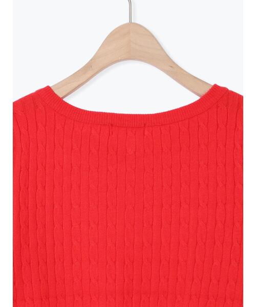 Te chichi TERRASSE（テチチテラス）の「もちもちケーブルVネックニット（ニット/セーター・レディース・オフホワイト/グレー/ブラック/レッド・F）」の17枚目の写真