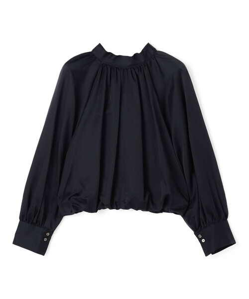 コットンシルクサテン 2-wayボウタイブラウス（シャツ/ブラウス