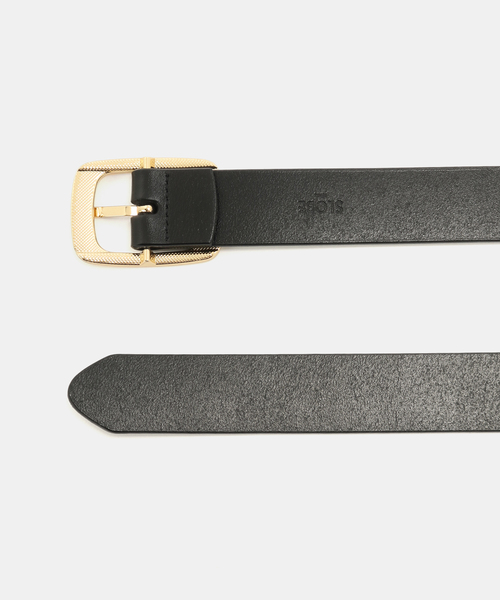 SLOBE IENA（スローブイエナ）の「《追加》SLOBE スクエアメタルレザーベルト（ベルト・レディース・ブラック/ブラウン・FREE）」の4枚目の写真