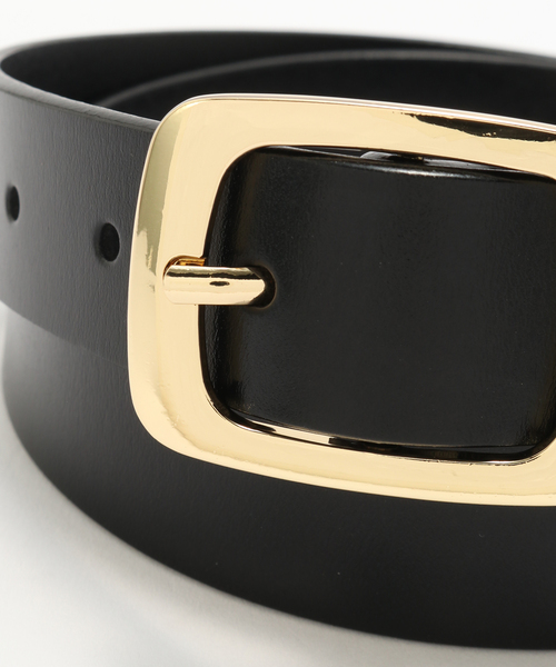 SLOBE IENA（スローブイエナ）の「《追加》SLOBE スクエアメタルレザーベルト（ベルト・レディース・ブラック/ブラウン・FREE）」の5枚目の写真