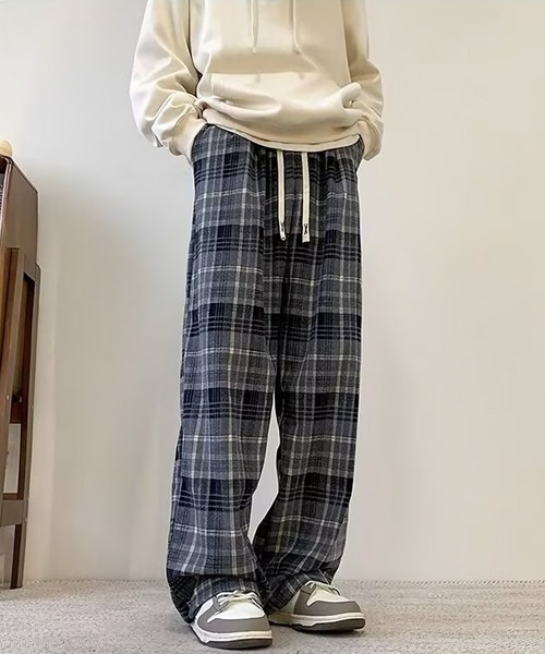SBG(エスビー)の「SBG タータンチェック ワイドシルエットパンツ(その他パンツ・メンズ・イエロー/レッド/グレー・X-LARGE/LARGE/MEDIUM)」の2枚目の写真