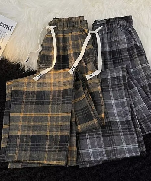 SBG(エスビー)の「SBG タータンチェック ワイドシルエットパンツ(その他パンツ・メンズ・イエロー/レッド/グレー・X-LARGE/LARGE/MEDIUM)」の7枚目の写真