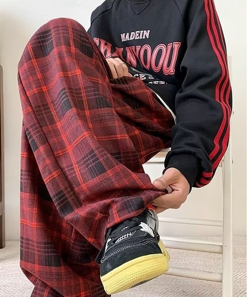 SBG(エスビー)の「SBG タータンチェック ワイドシルエットパンツ(その他パンツ・メンズ・イエロー/レッド/グレー・X-LARGE/LARGE/MEDIUM)」の17枚目の写真