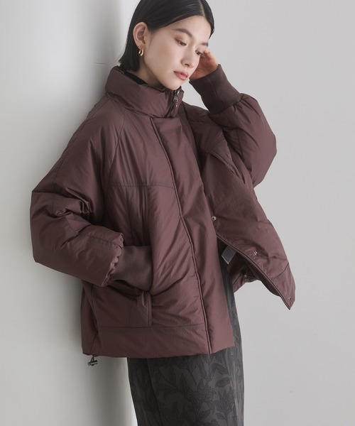 hunch（ハンチ）の「中綿 ワッシャーナイロン(撥水)ショートブルゾン（ブルゾン・レディース・オフホワイト/ブラウン/ブラック・FREE）」の3枚目の写真