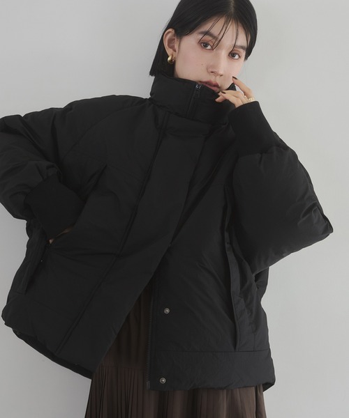 hunch（ハンチ）の「中綿 ワッシャーナイロン(撥水)ショートブルゾン（ブルゾン・レディース・オフホワイト/ブラウン/ブラック・FREE）」の15枚目の写真