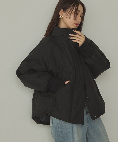 hunch（ハンチ）の「中綿 ワッシャーナイロン(撥水)ショートブルゾン（ブルゾン・レディース・オフホワイト/ブラウン/ブラック・FREE）」の20枚目の写真