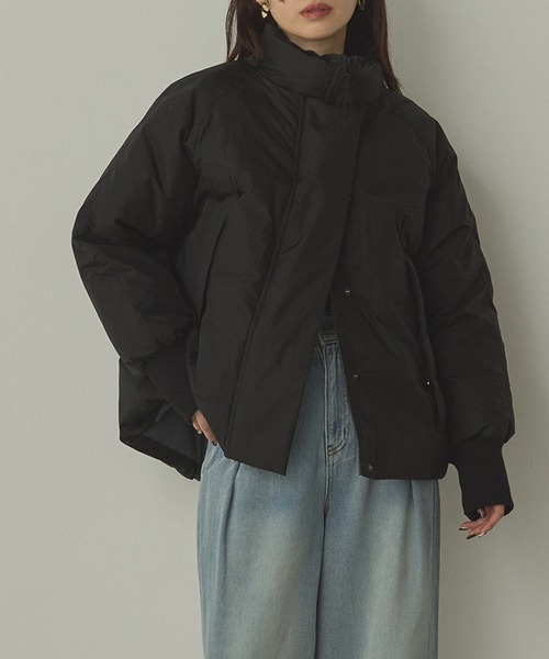 hunch（ハンチ）の「中綿 ワッシャーナイロン(撥水)ショートブルゾン（ブルゾン・レディース・オフホワイト/ブラウン/ブラック・FREE）」の21枚目の写真