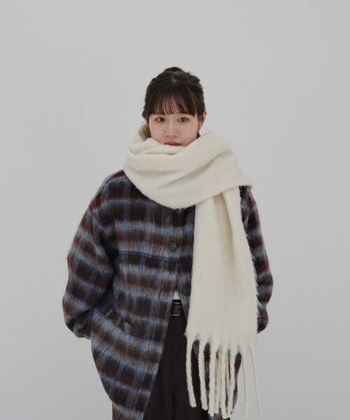 umm./特別感ある一着】チェックシャギーコート（その他アウター