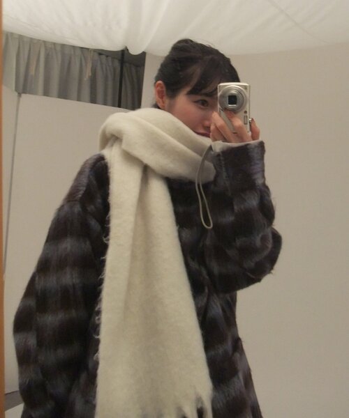 umm./特別感ある一着】チェックシャギーコート（その他アウター