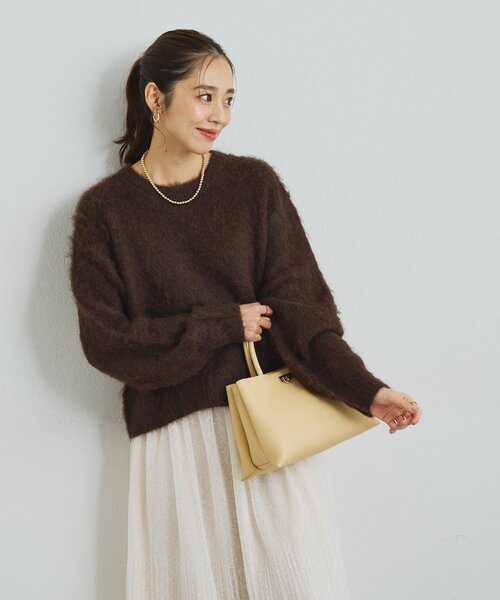 un dix cors（アンディコール）の「《上品なムードに◎》ソフトシャギーW起毛プルオーバー（ニット/セーター・レディース・オレンジ/ブラウン/ブルー・FREE）」の9枚目の写真