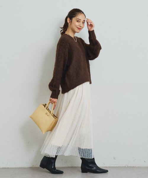 un dix cors（アンディコール）の「《上品なムードに◎》ソフトシャギーW起毛プルオーバー（ニット/セーター・レディース・オレンジ/ブラウン/ブルー・FREE）」の11枚目の写真