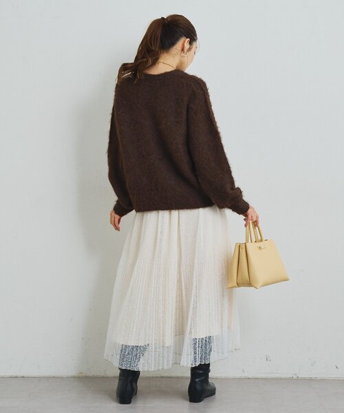 un dix cors（アンディコール）の「《上品なムードに◎》ソフトシャギーW起毛プルオーバー（ニット/セーター・レディース・オレンジ/ブラウン/ブルー・FREE）」の12枚目の写真