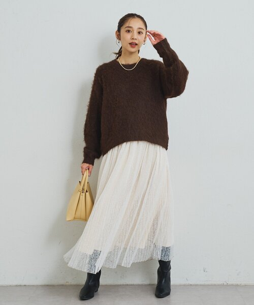 un dix cors（アンディコール）の「《上品なムードに◎》ソフトシャギーW起毛プルオーバー（ニット/セーター・レディース・オレンジ/ブラウン/ブルー・FREE）」の13枚目の写真