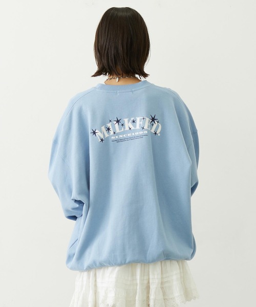 MILKFED.(ミルクフェド)の「STARS AND LOGO WIDE CREW SWEAT(スウェット・レディース・ライトブルー/チャコール/オートミール・L/M)」の10枚目の写真