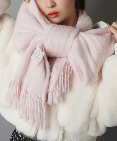 SPINNS（スピンズ）の「とろける触り心地☆冬のガーリーシャギーマフラー/ストール/レース（マフラー・レディース・ブルー/アイボリー/ピンク・ONESIZE）」の3枚目の写真