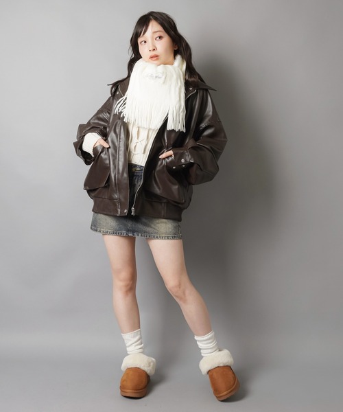 SPINNS（スピンズ）の「とろける触り心地☆冬のガーリーシャギーマフラー/ストール/レース（マフラー・レディース・ブルー/アイボリー/ピンク・ONESIZE）」の20枚目の写真