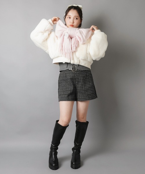 SPINNS（スピンズ）の「とろける触り心地☆冬のガーリーシャギーマフラー/ストール/レース（マフラー・レディース・ブルー/アイボリー/ピンク・ONESIZE）」の22枚目の写真