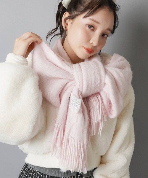 SPINNS（スピンズ）の「とろける触り心地☆冬のガーリーシャギーマフラー/ストール/レース（マフラー・レディース・ブルー/アイボリー/ピンク・ONESIZE）」の19枚目の写真