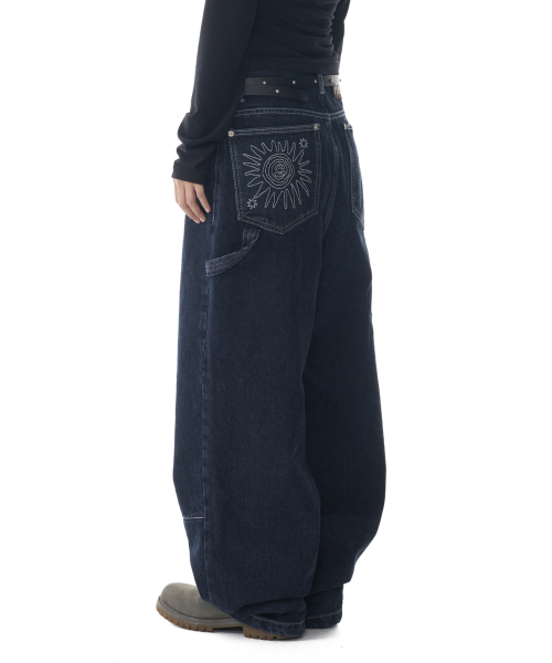AAKAM(アーカム)の「Needlework Carpenter Denim Pants (Blue)(デニムパンツ・レディース・その他・1/2)」の1枚目の写真