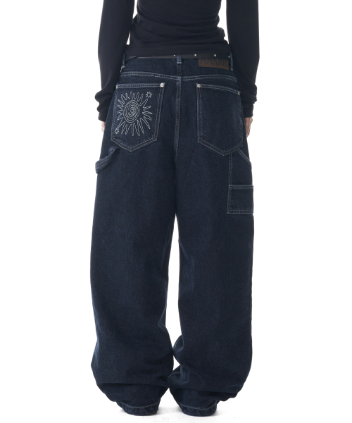 AAKAM(アーカム)の「Needlework Carpenter Denim Pants (Blue)(デニムパンツ・レディース・その他・1/2)」の2枚目の写真