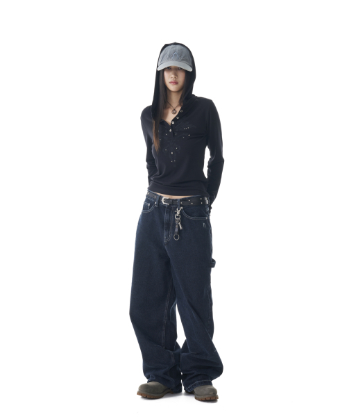 AAKAM(アーカム)の「Needlework Carpenter Denim Pants (Blue)(デニムパンツ・レディース・その他・1/2)」の5枚目の写真