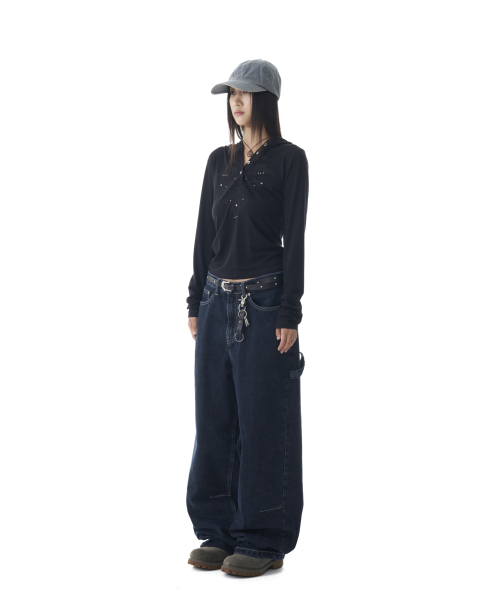 AAKAM(アーカム)の「Needlework Carpenter Denim Pants (Blue)(デニムパンツ・レディース・その他・1/2)」の6枚目の写真