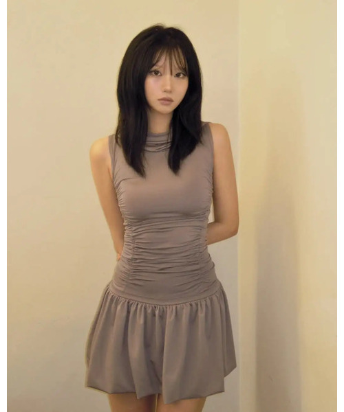 FLAREUP(フレアアップ)の「フード付きハイネックワンピース(FL-155_グレー)(ワンピース・レディース・グレー・OS)」の11枚目の写真