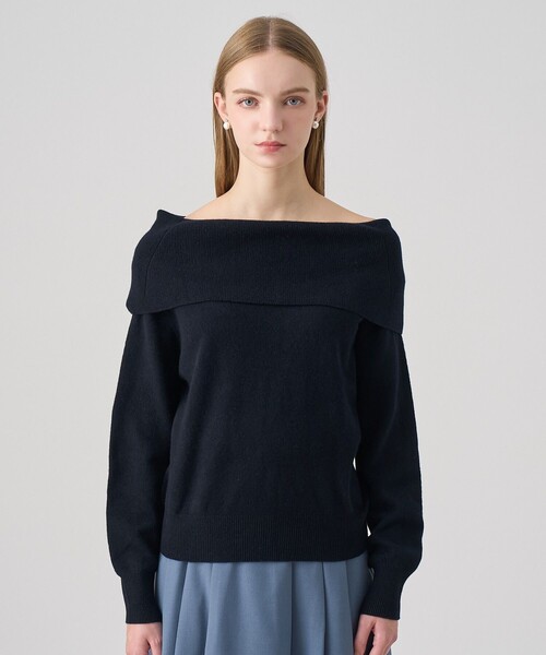 メリノウールオフショルダー プルオーバー（ニット/セーター）｜ANAYI
