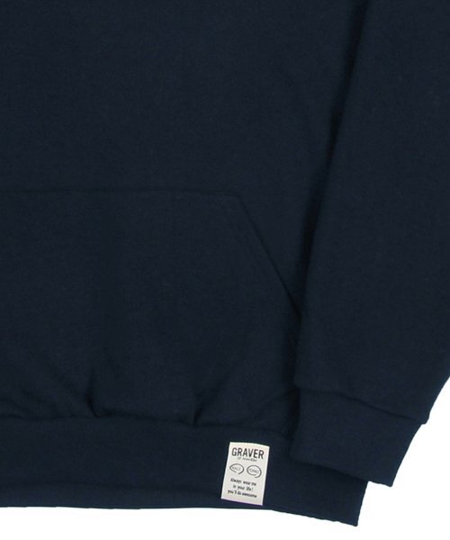 GRAVER（グレーバー）の「[UNISEX]フラワーベア刺繍スマイルフードティー_ネイビー（パーカー・レディース・ネイビー・SMALL/MEDIUM/LARGE/X-LARGE）」の5枚目の写真